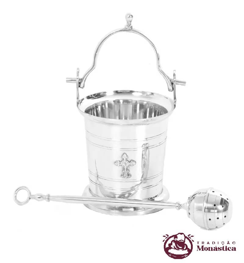 Conjunto de Aspersório Litúrgico - Pequeno - Igreja Católica  - 1