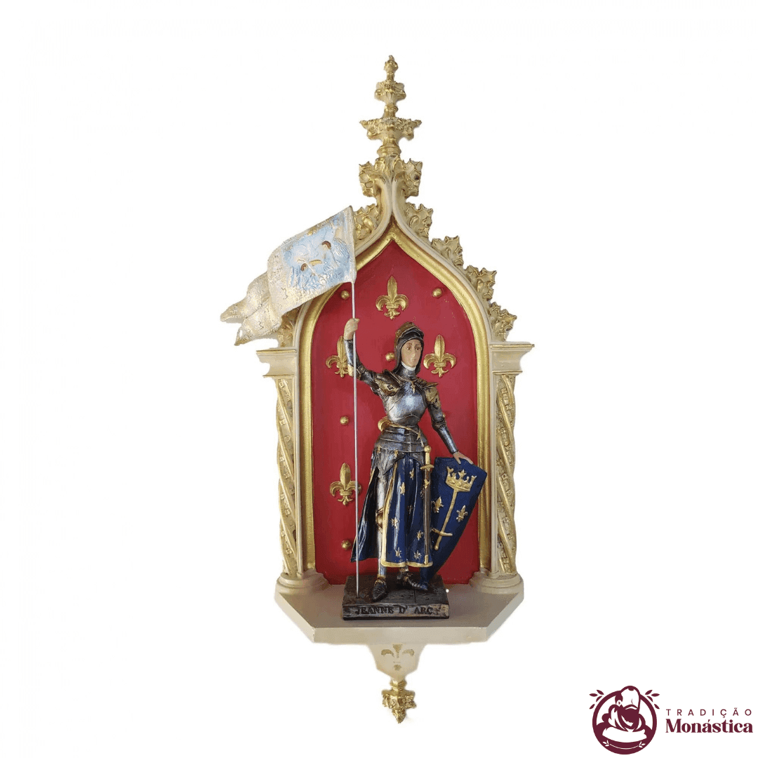Imagem Santa Joana D'Arc com Peanha Oratório  - 1