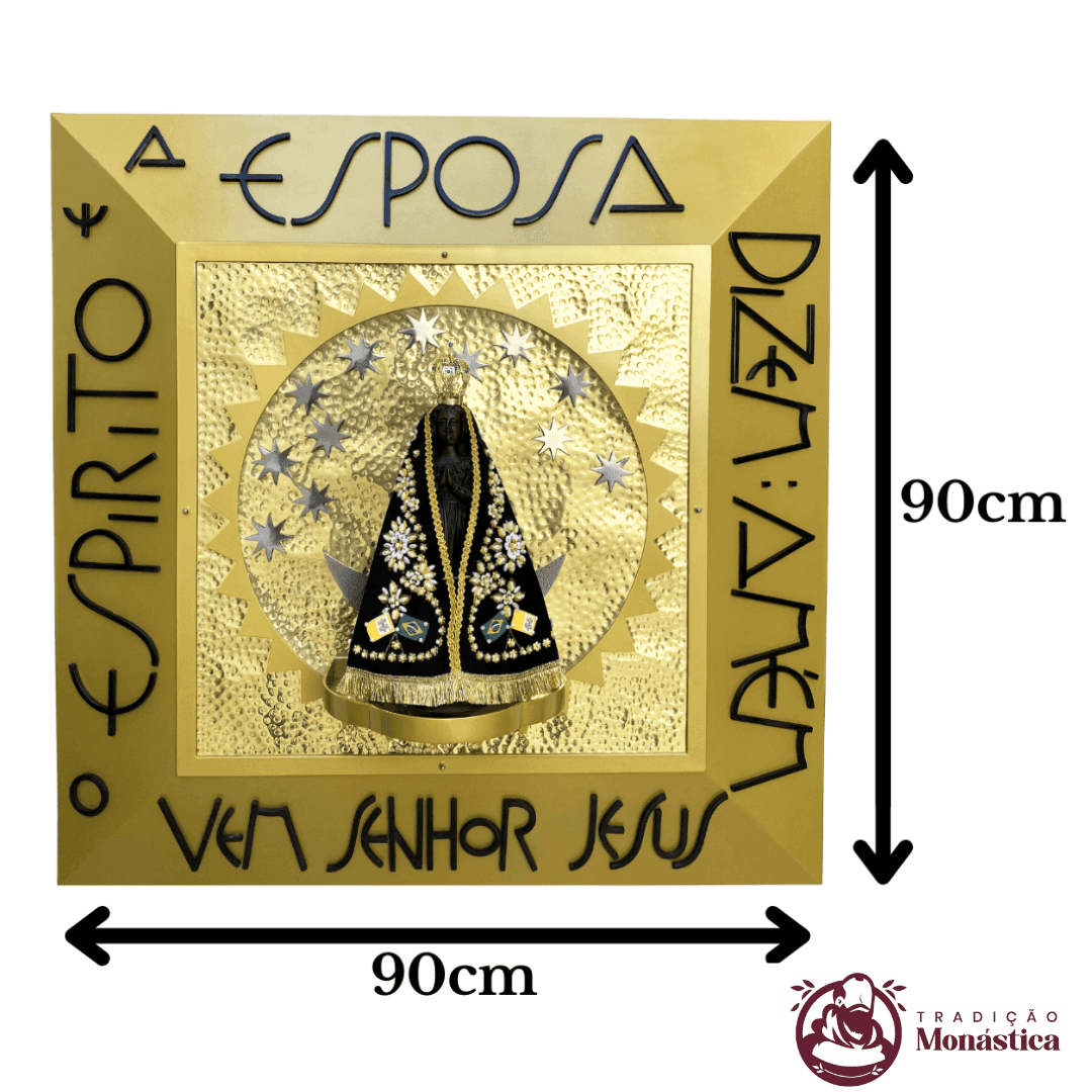 Nicho de Nossa Senhora Aparecida Feito em Metal - 90 x 90cm - 6