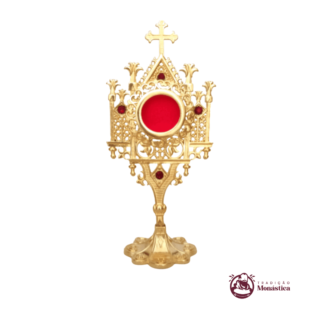 Relicário Pequeno estilo Gótico com Banho de Ouro - 01 - 1