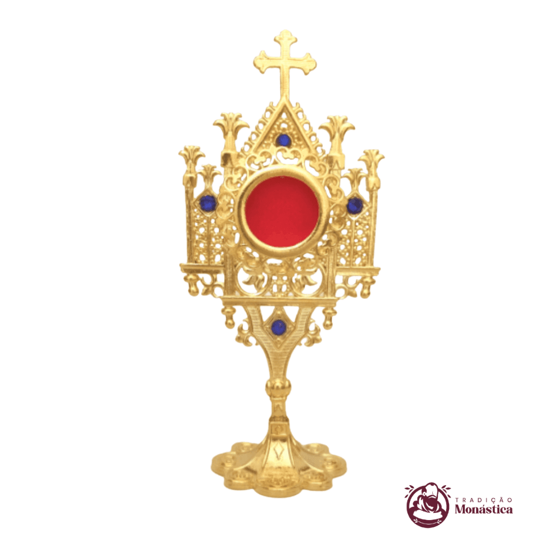 Relicário Pequeno estilo Gótico com Banho de Ouro - 01 - 2