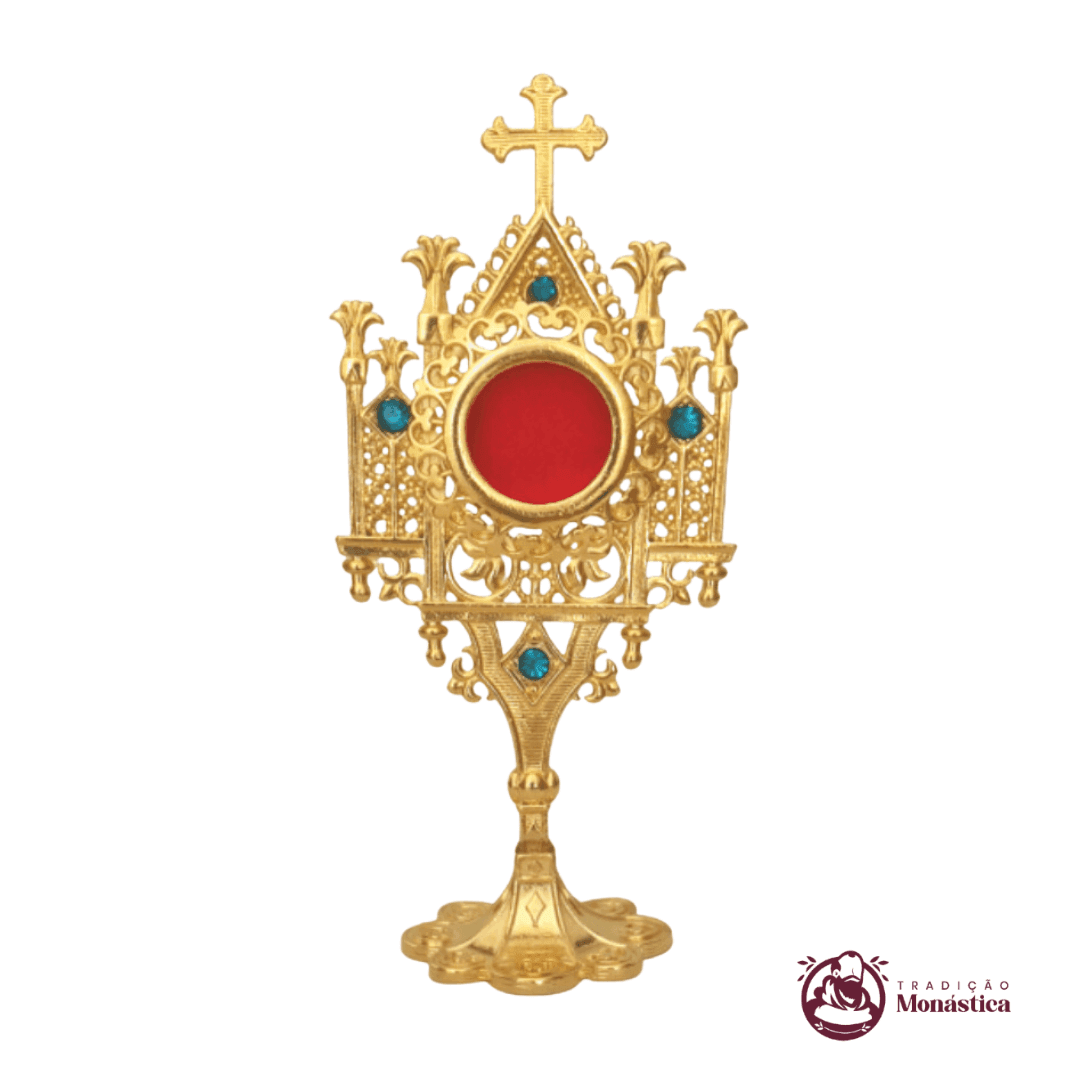 Relicário Pequeno estilo Gótico com Banho de Ouro - 01 - 3