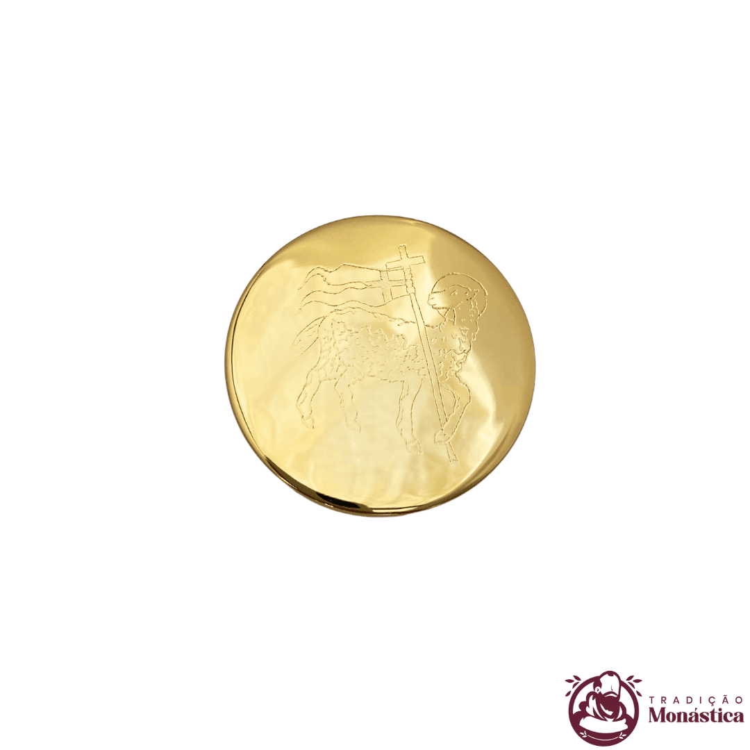 Teca para Hóstia de 6cm - Banhada em Ouro - 2