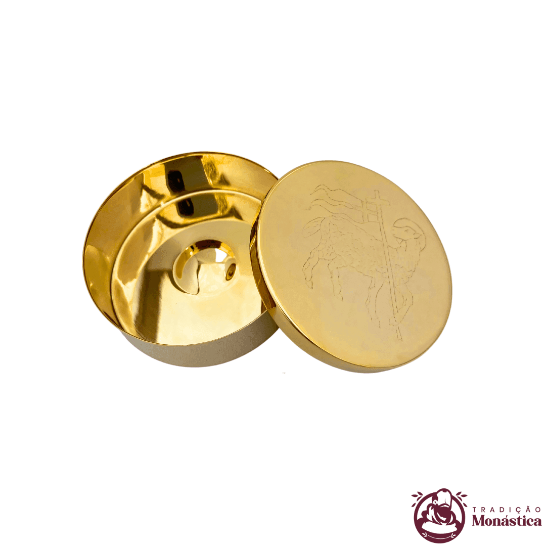 Teca para Hóstia de 6cm - Banhada em Ouro - 1