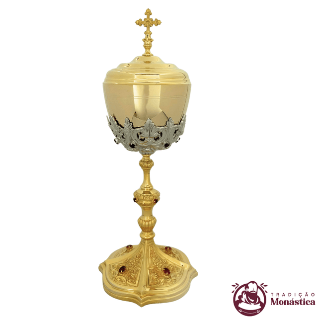 Âmbula Trabalhada com Banho de Ouro - para Igreja Católica 