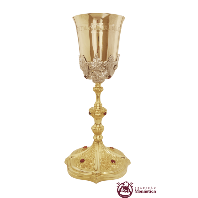 Cálice Trabalhado com Banho de Ouro - para Igreja Católica - 02