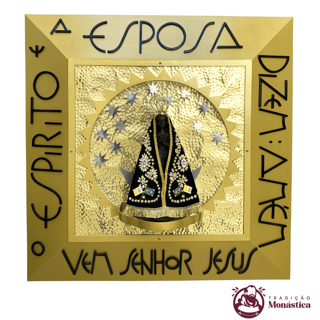 Nicho de Nossa Senhora Aparecida Feito em Metal - 90 x 90cm