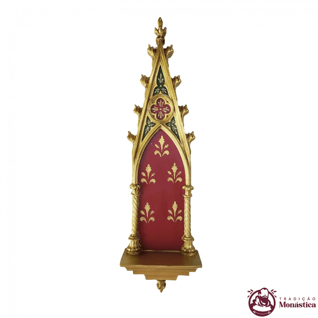 Peanha Oratório Gótico 45cm Vermelha