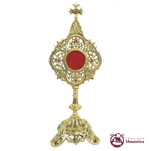 Relicário Católico De Bronze Trabalhado - 34cm