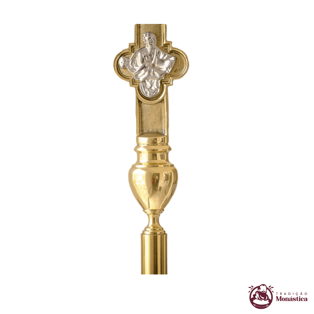 Conjunto de Cruz e Tochas para Procissão - Bronze - 3