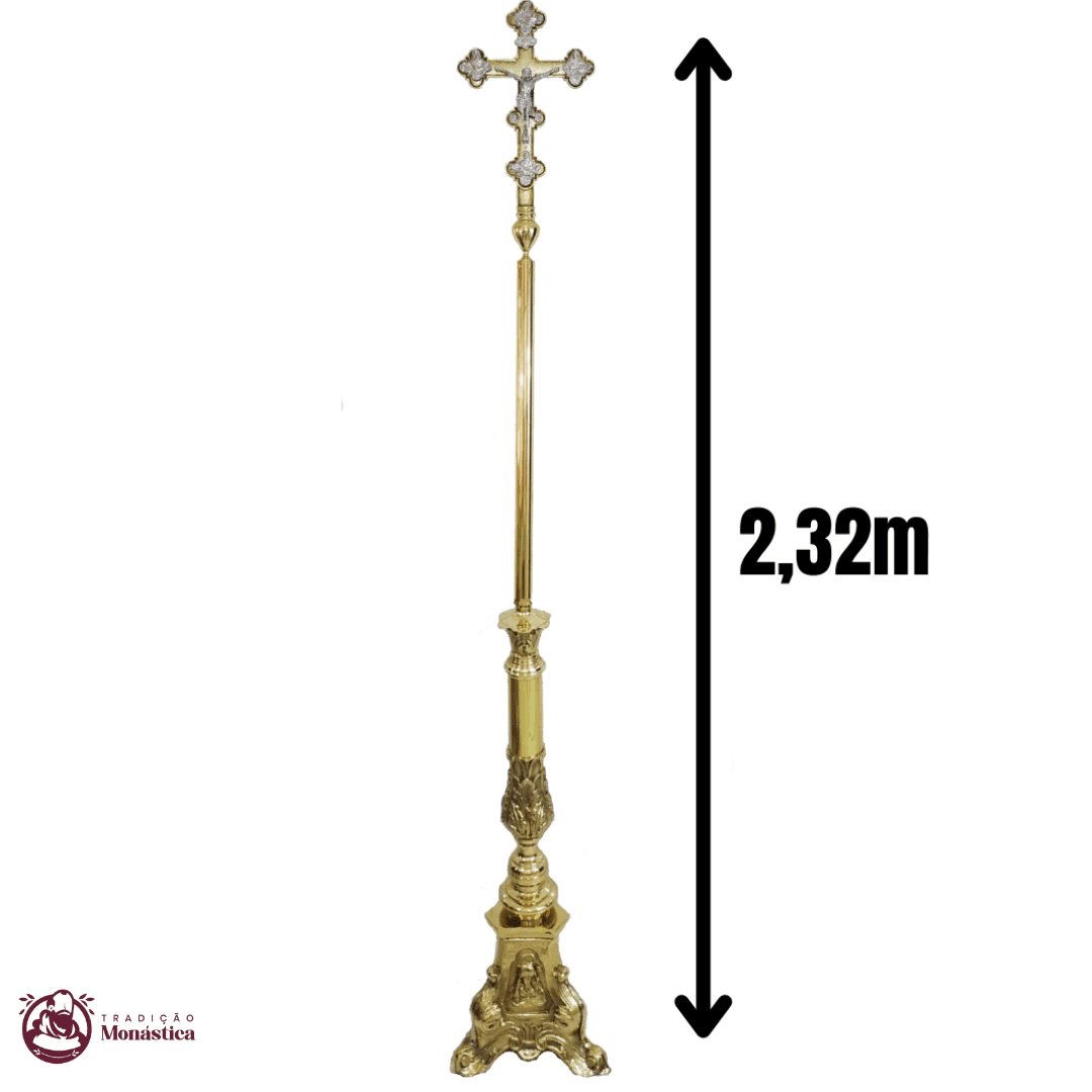 Cruz de Procissão - Base Jesus, Maria e José - 5