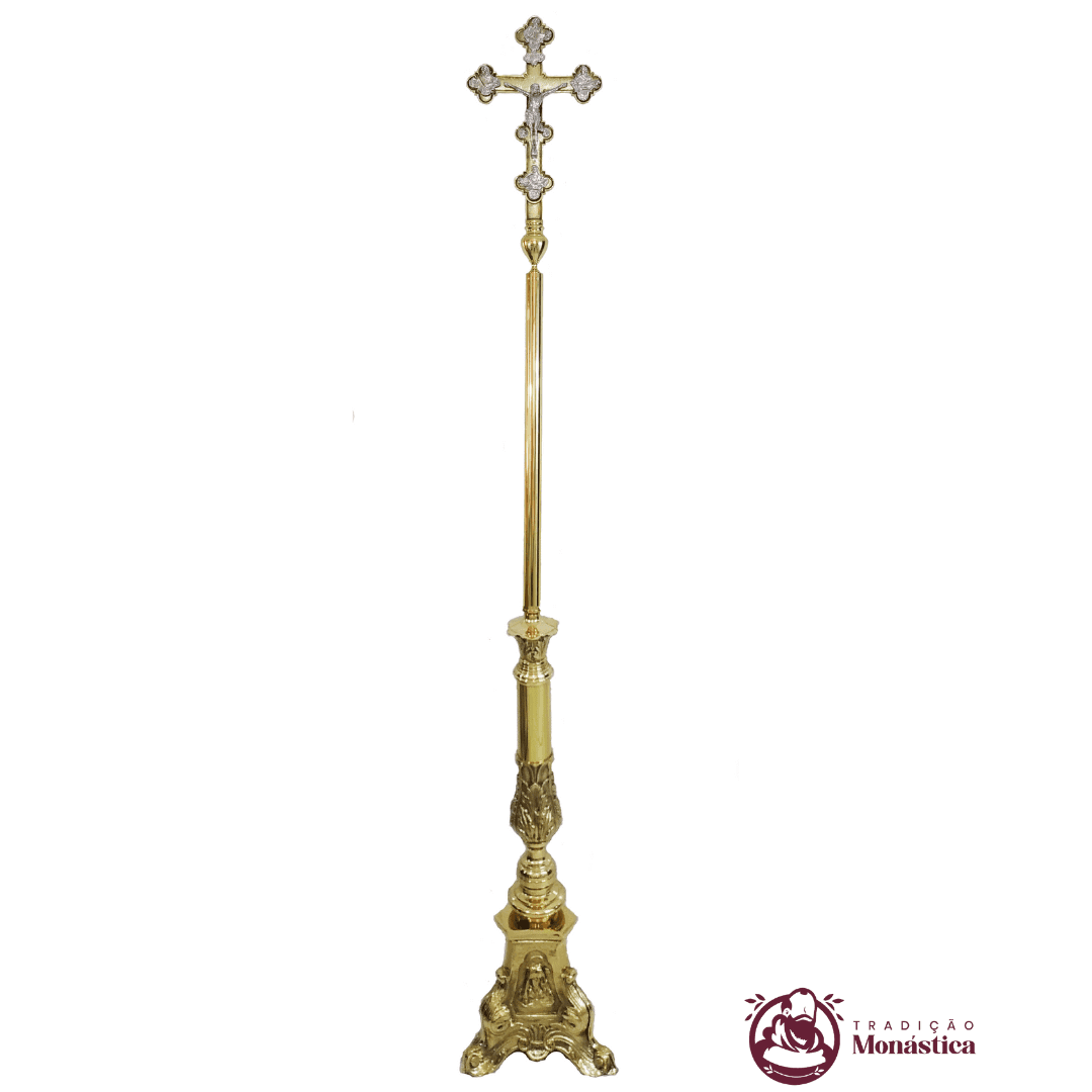 Cruz de Procissão - Base Jesus, Maria e José - 1