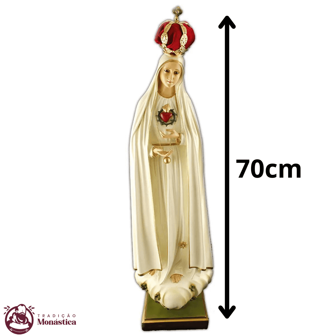 Escultura Nossa Senhora de Fátima Imaculado Coração 70cm - 5