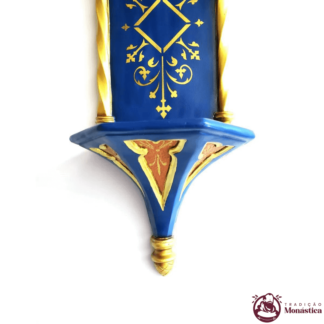 Imagem Nossa Senhora da Sabedoria Policromada - 40cm com Peanha Gótica - 8