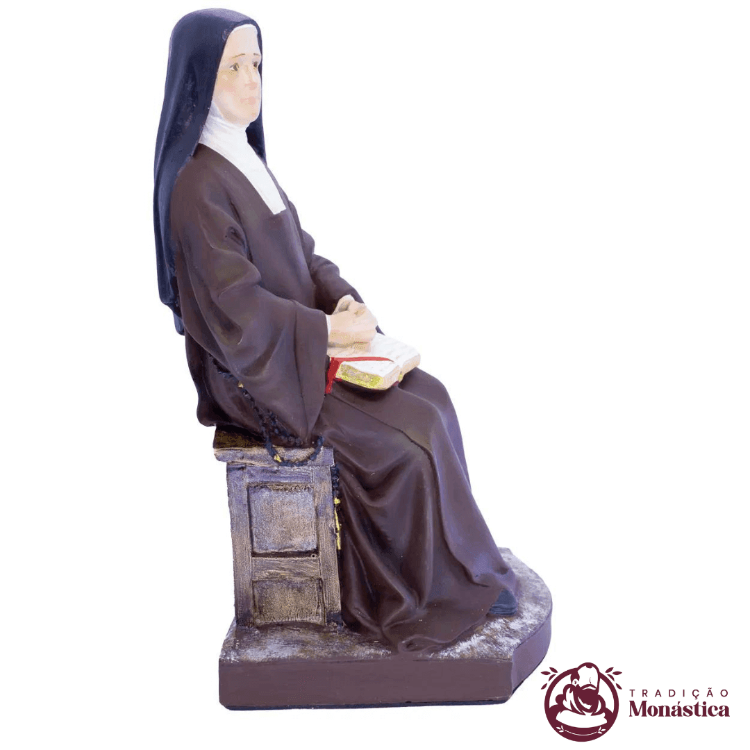 Imagem Santa Teresinha do Menino Jesus Sentada Policromada - 3