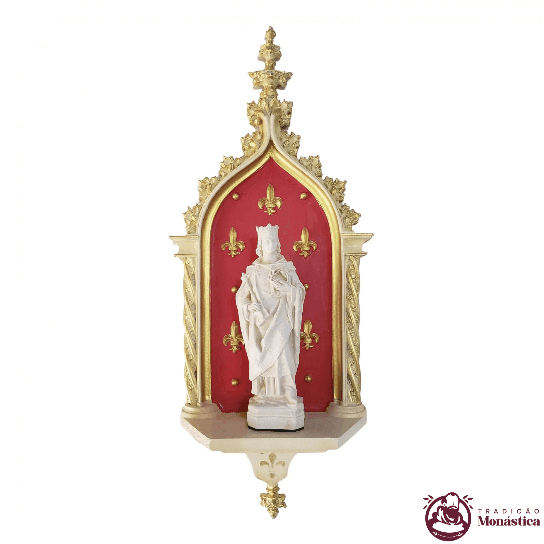 Imagem de São Luís IX Rei da França com Peanha Oratório - 1