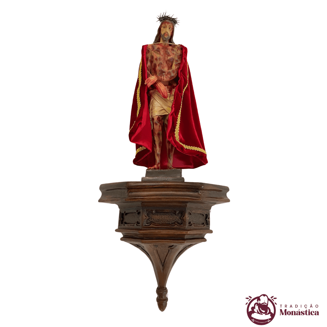 Peanha feita de Resina tom Madeira para Imagem de 70cm à 1metro - 1