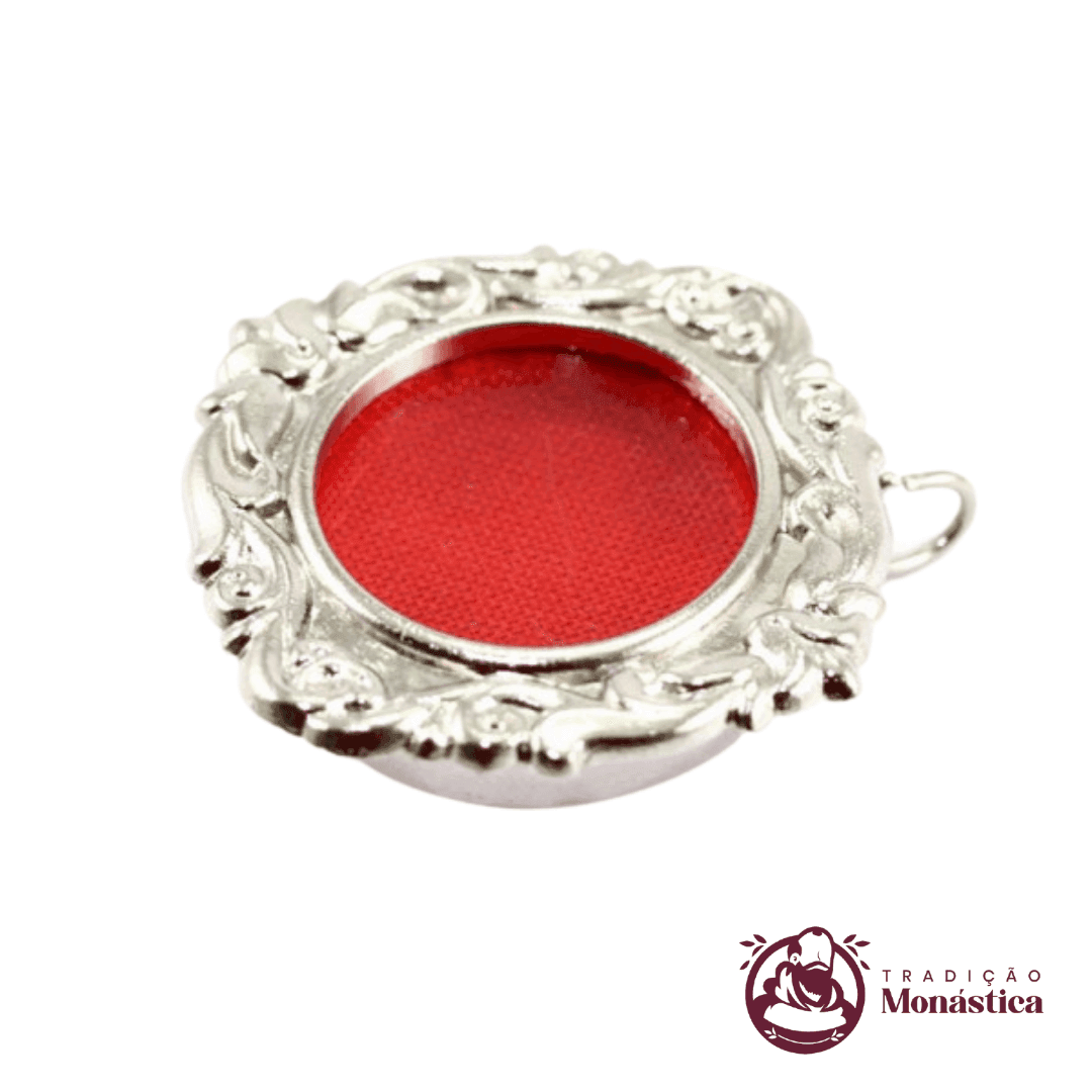 Teca para Relíquia de Santos Niquelada Prata -TE02 - 2