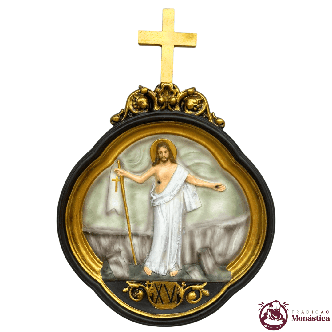 Via Sacra Feita em Resina com 15 Estações - Branco - 15