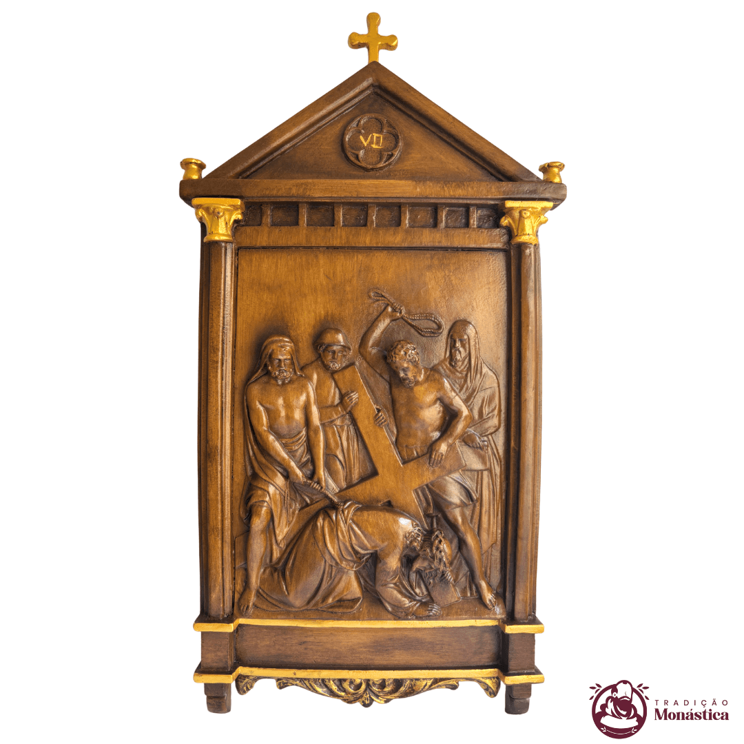 Via Sacra feita em Resina com 15 Estações - Madeira Romana - 7