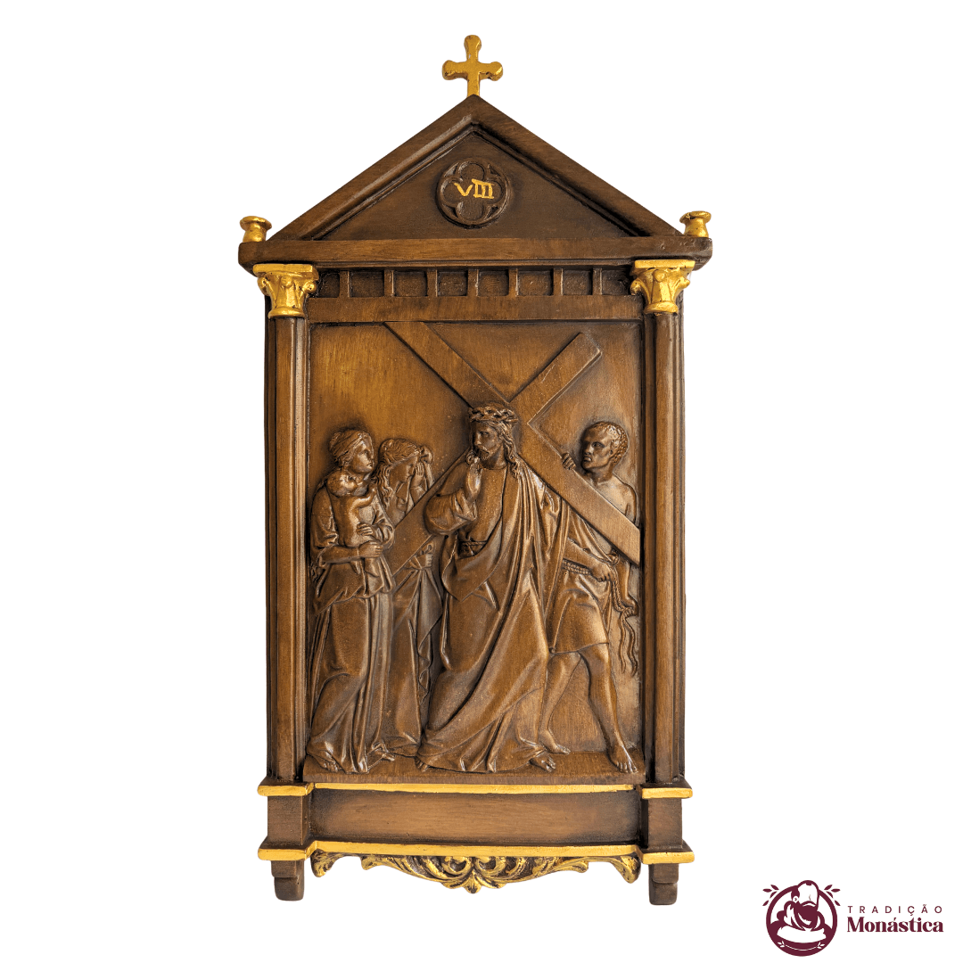 Via Sacra feita em Resina com 15 Estações - Madeira Romana - 8
