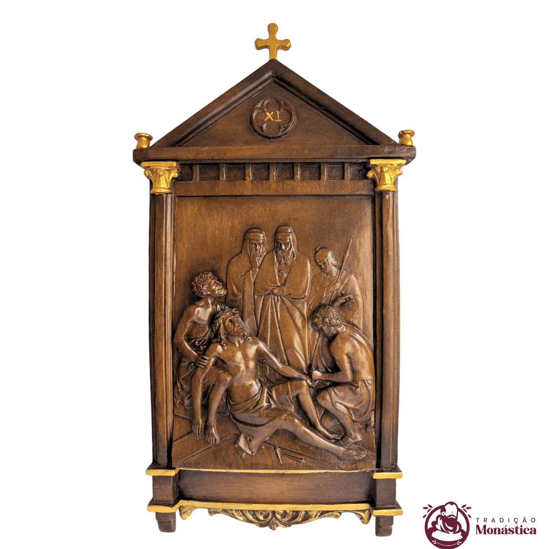Via Sacra feita em Resina com 15 Estações - Madeira Romana - 11