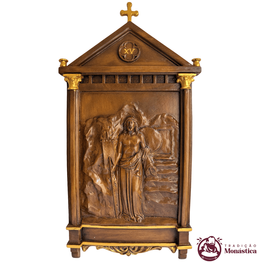 Via Sacra feita em Resina com 15 Estações - Madeira Romana - 15